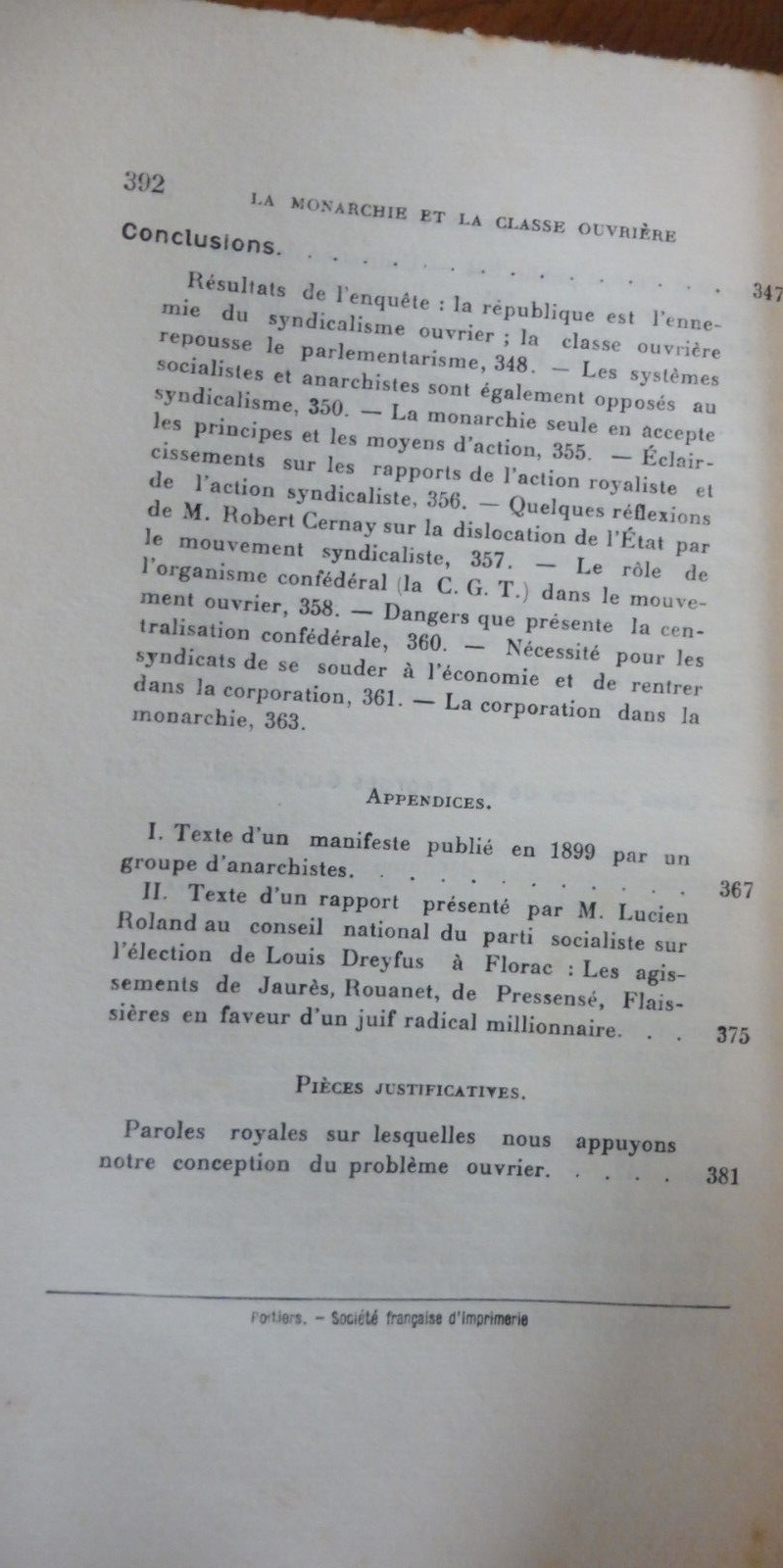 La Monarchie et la classe ouvrière (Georges Valois) c.a. 1909