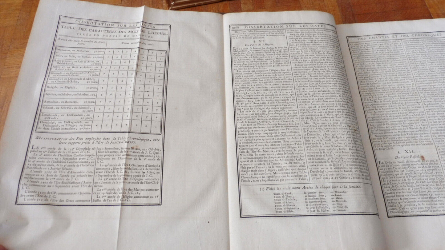 L'Art de vérifier les dates (Charles Clémencet) 1770 IN FOLIO