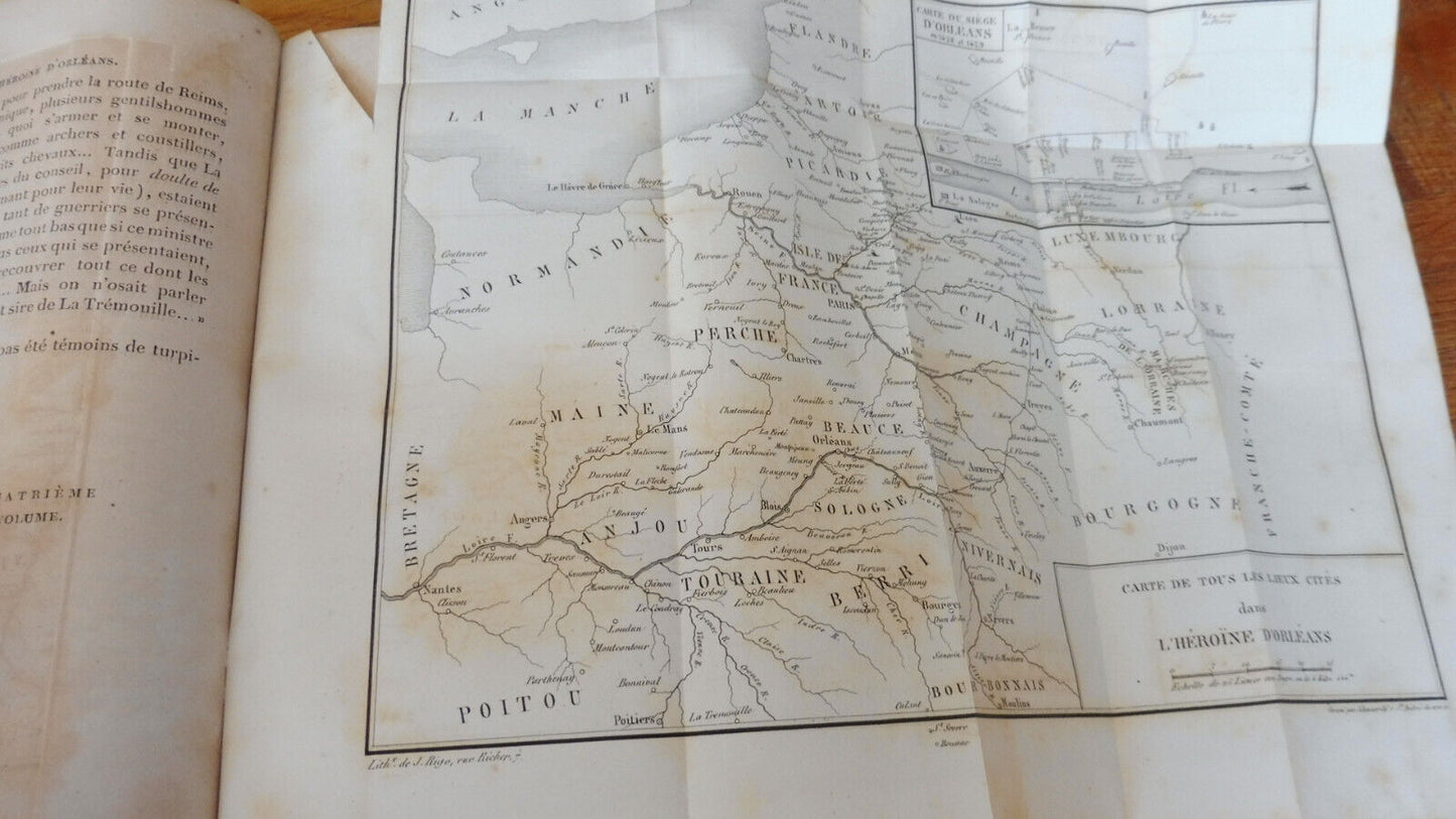 L'Héroïne d'Orléans (D'Attel de Lutange) 1844 3 tomes en 1 vol. COMPLET ENVOI
