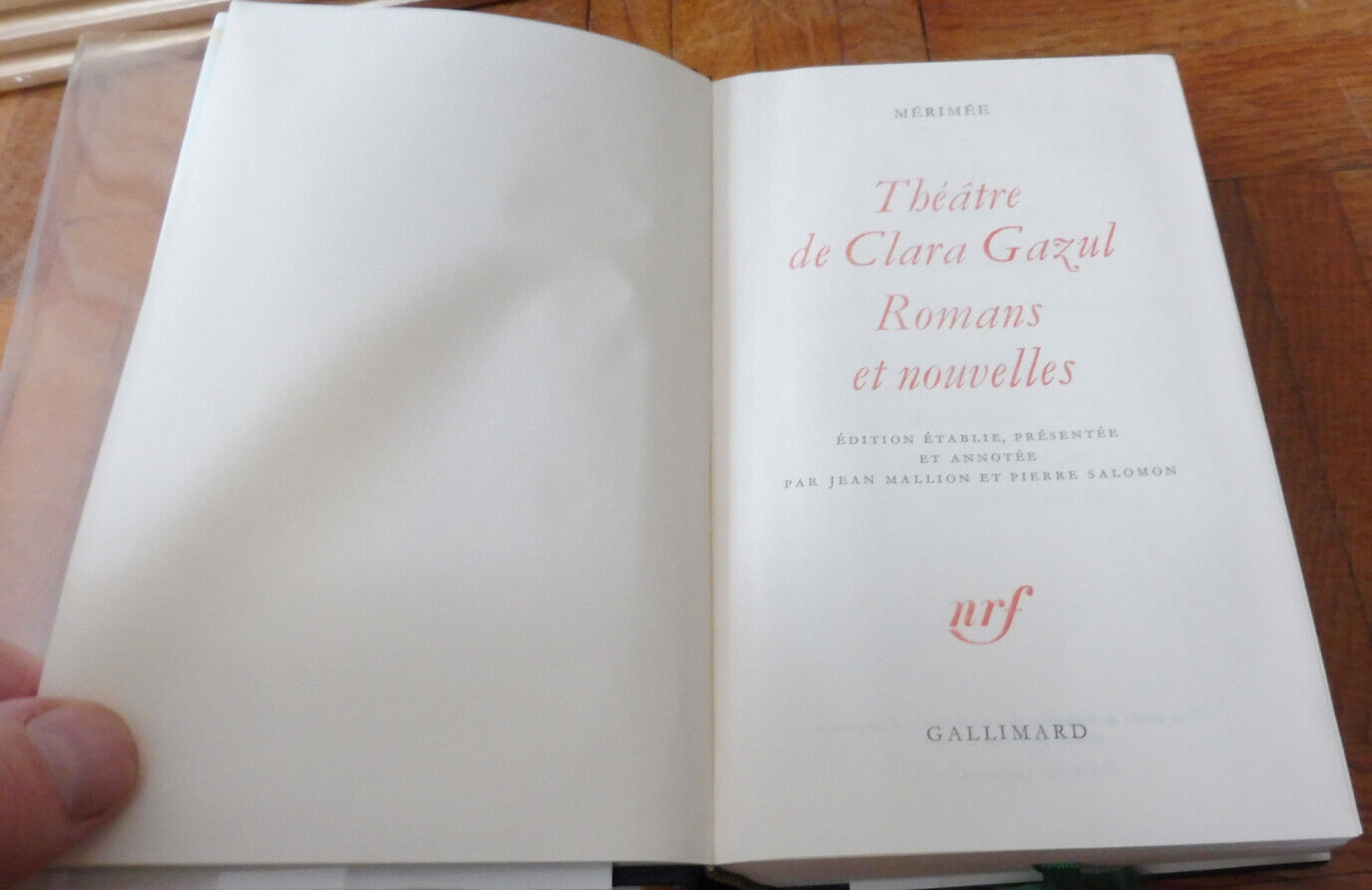 Théâtre de Clara Gazul. Romans et nouvelles (Mérimée) 1978 PLEIADE