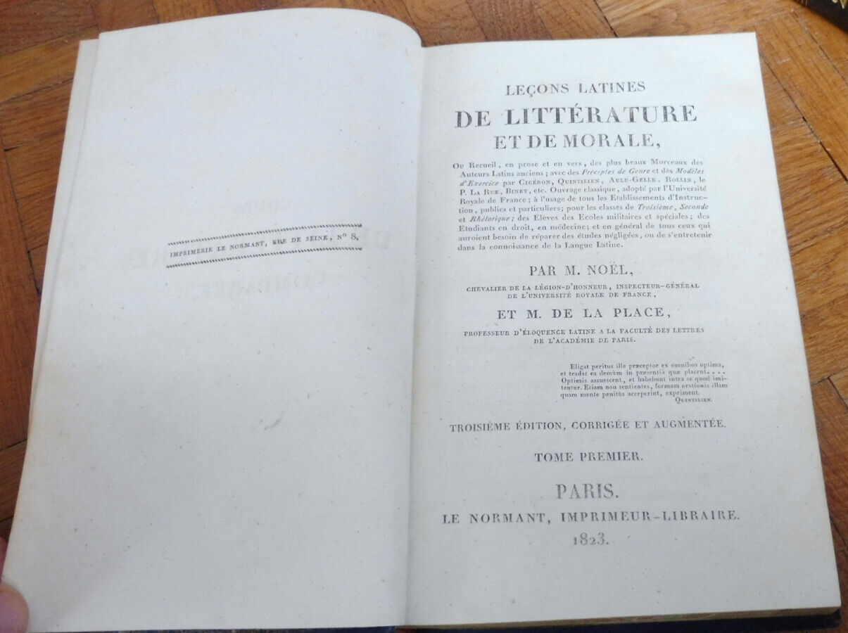 Leçons latines de littérature et de morale (Noël) 1823 2/2