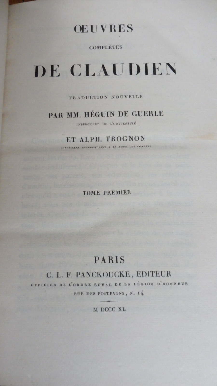 Oeuvres complètes de Claudien 1840 2/2