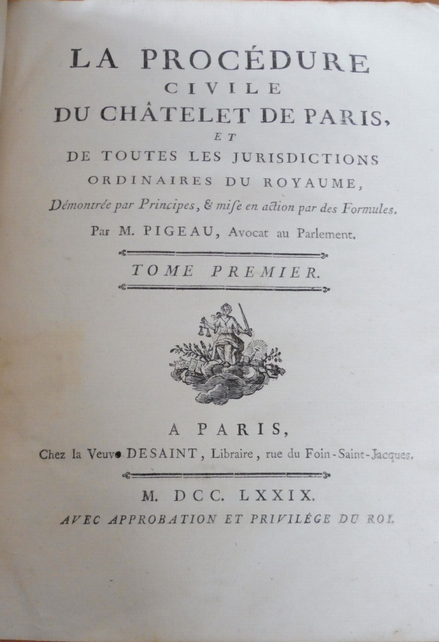 La Procédure civile du Châtelet de Paris (Pigeau) 1779 2/2