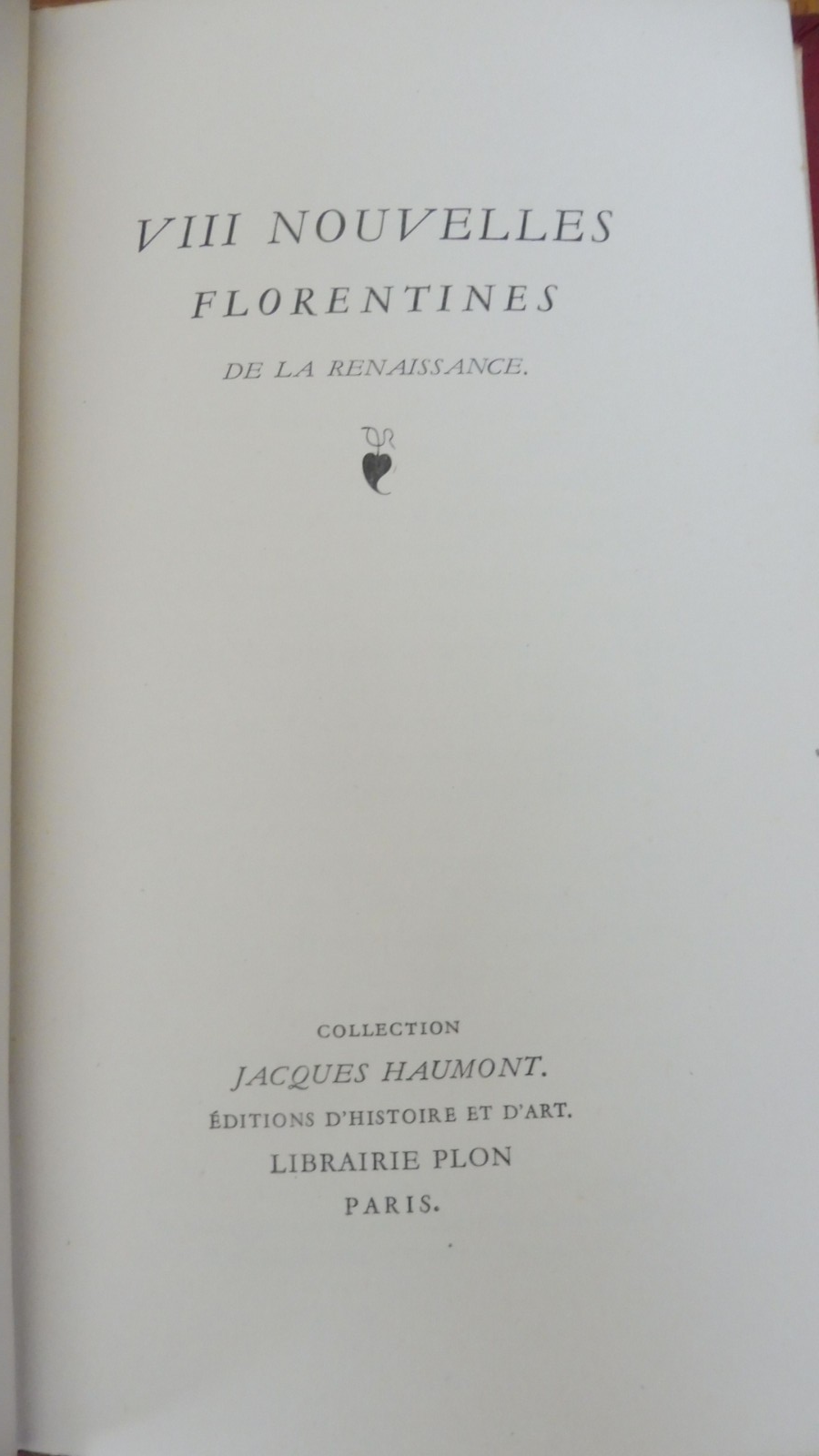8 nouvelles florentines de la Renaissance (Jacques Haumont dir.) 1953