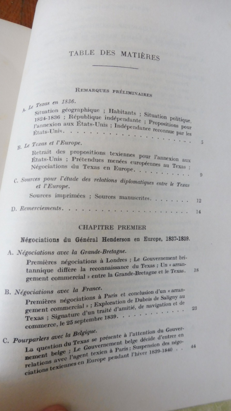 Négociations de la République du Texas en Europe. 1837-45 (M. K. Chase) 1932 ENVOI