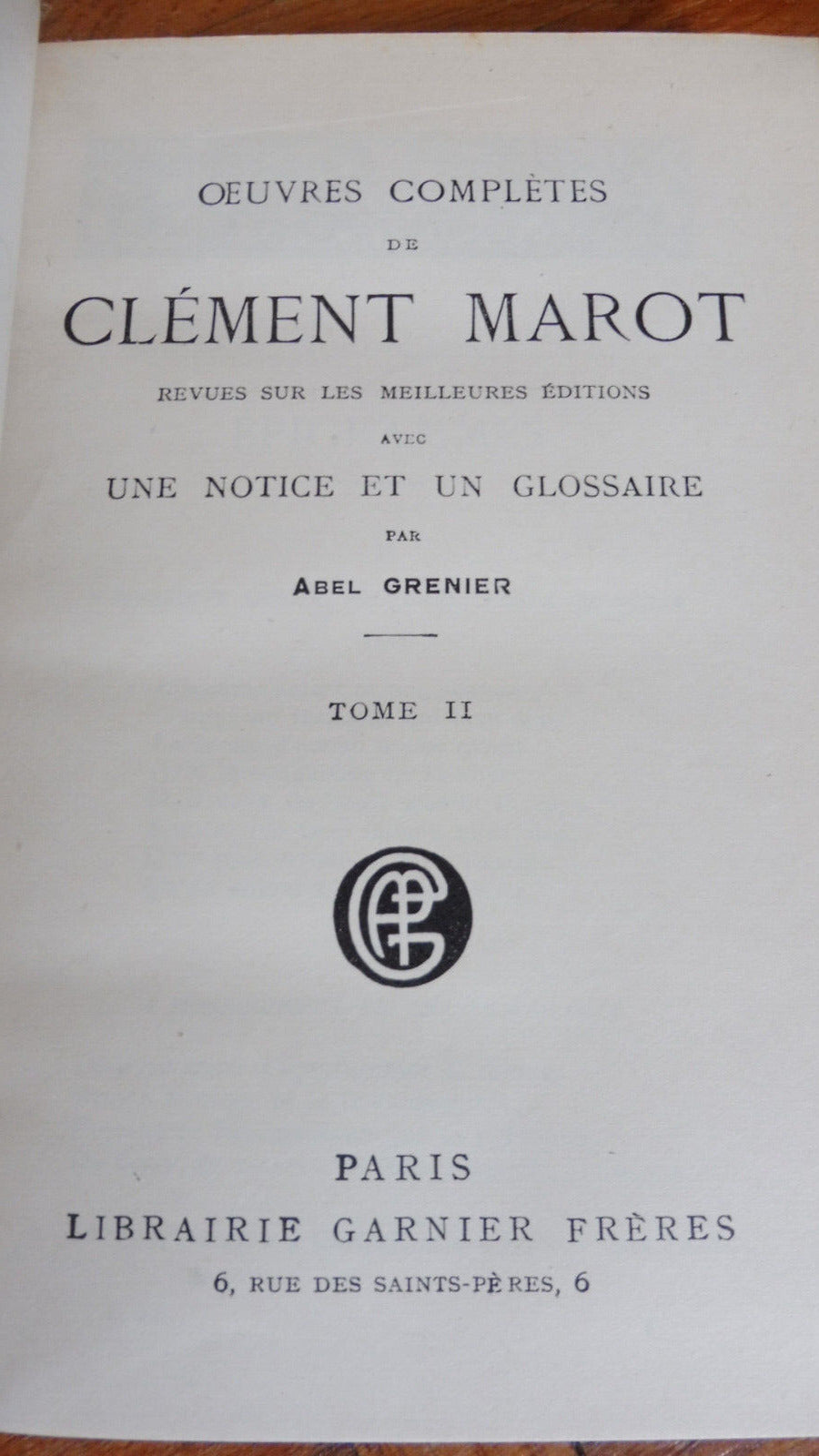Oeuvres de Clément Marot 1931 2/2
