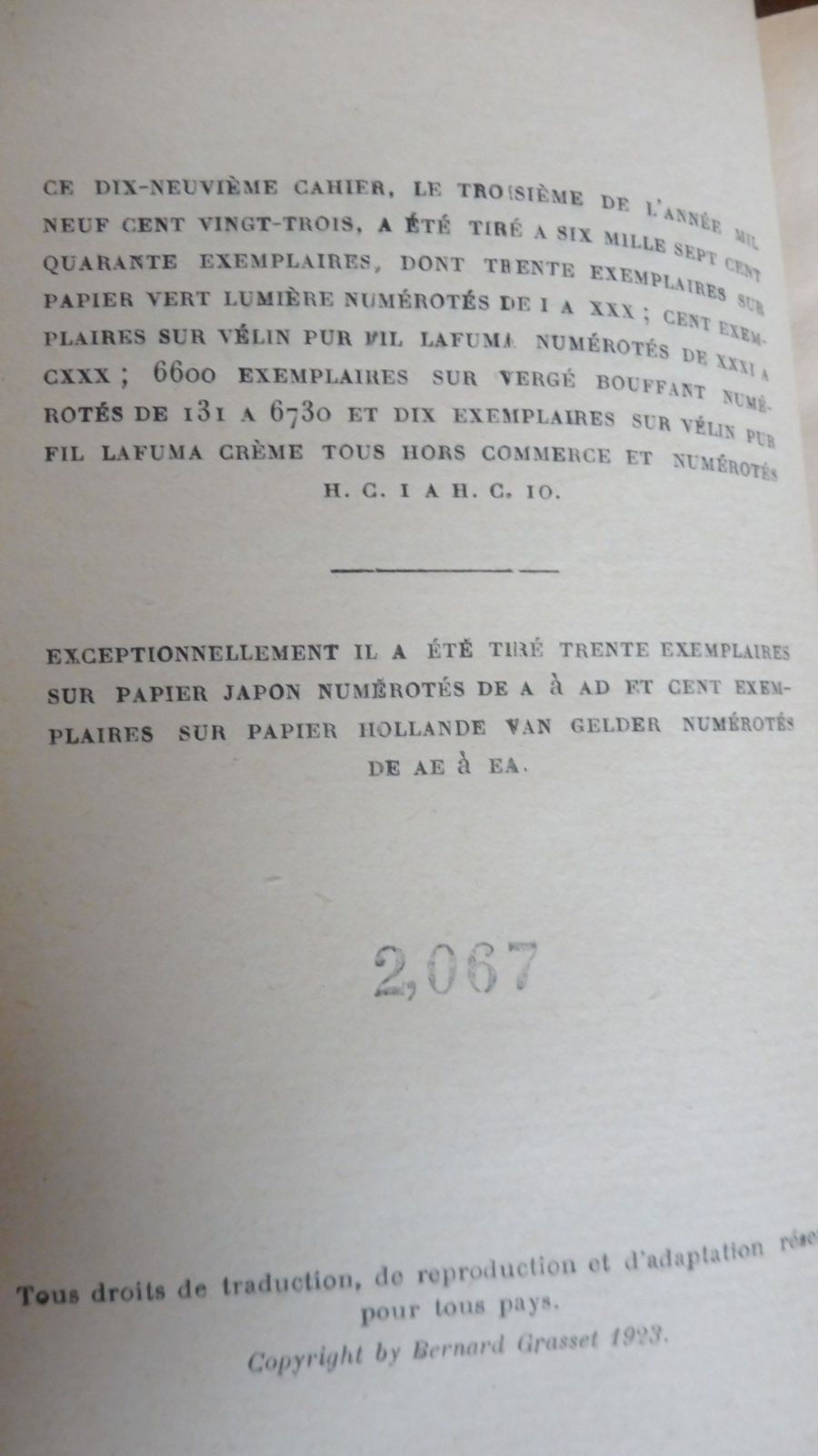 La Belle que voilà (Louis Hémon) 1923 NUMEROTE