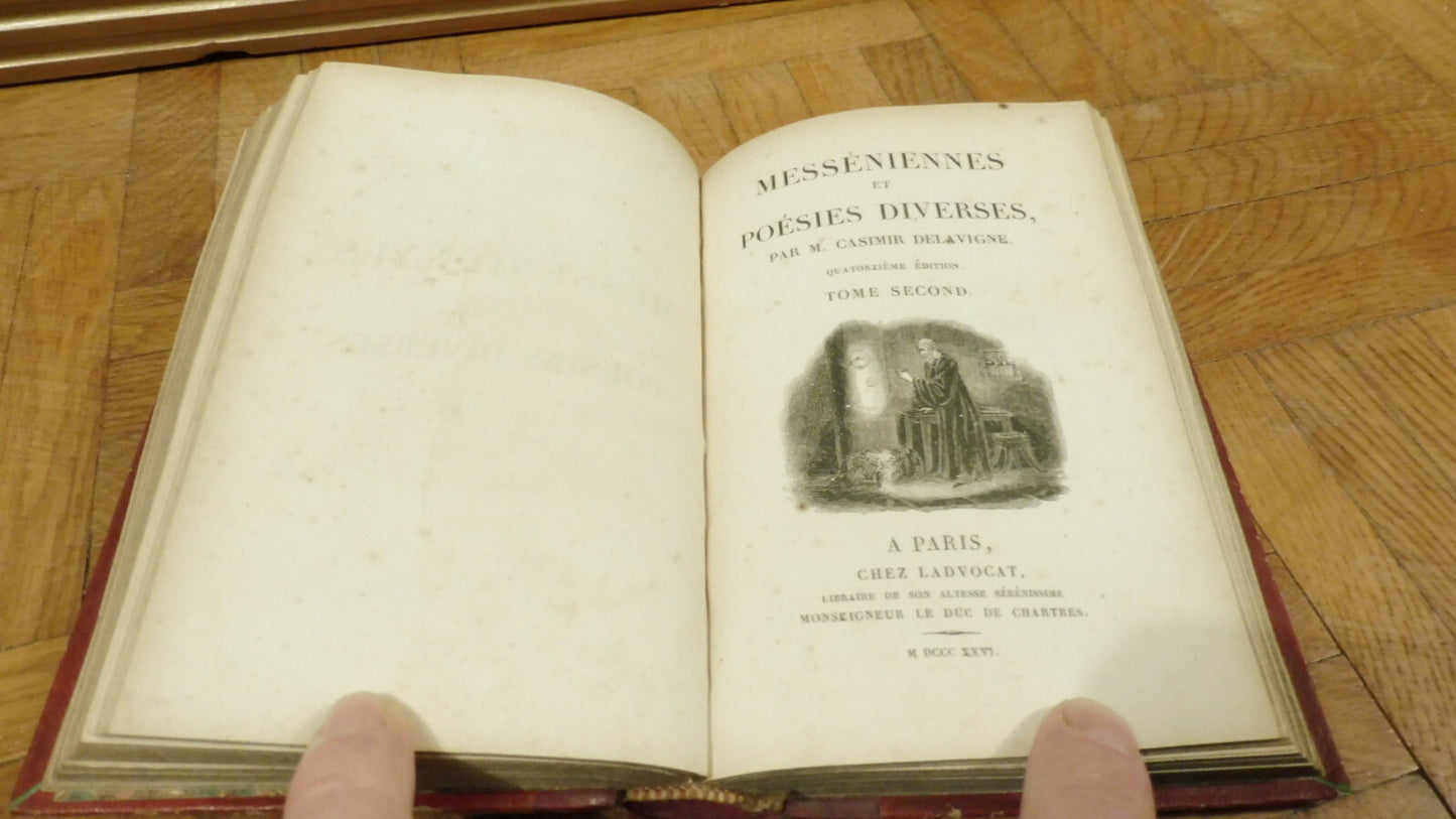 Messéniennes et poésies (Casimir Delavigne) 1826 2 tomes en 1 vol.