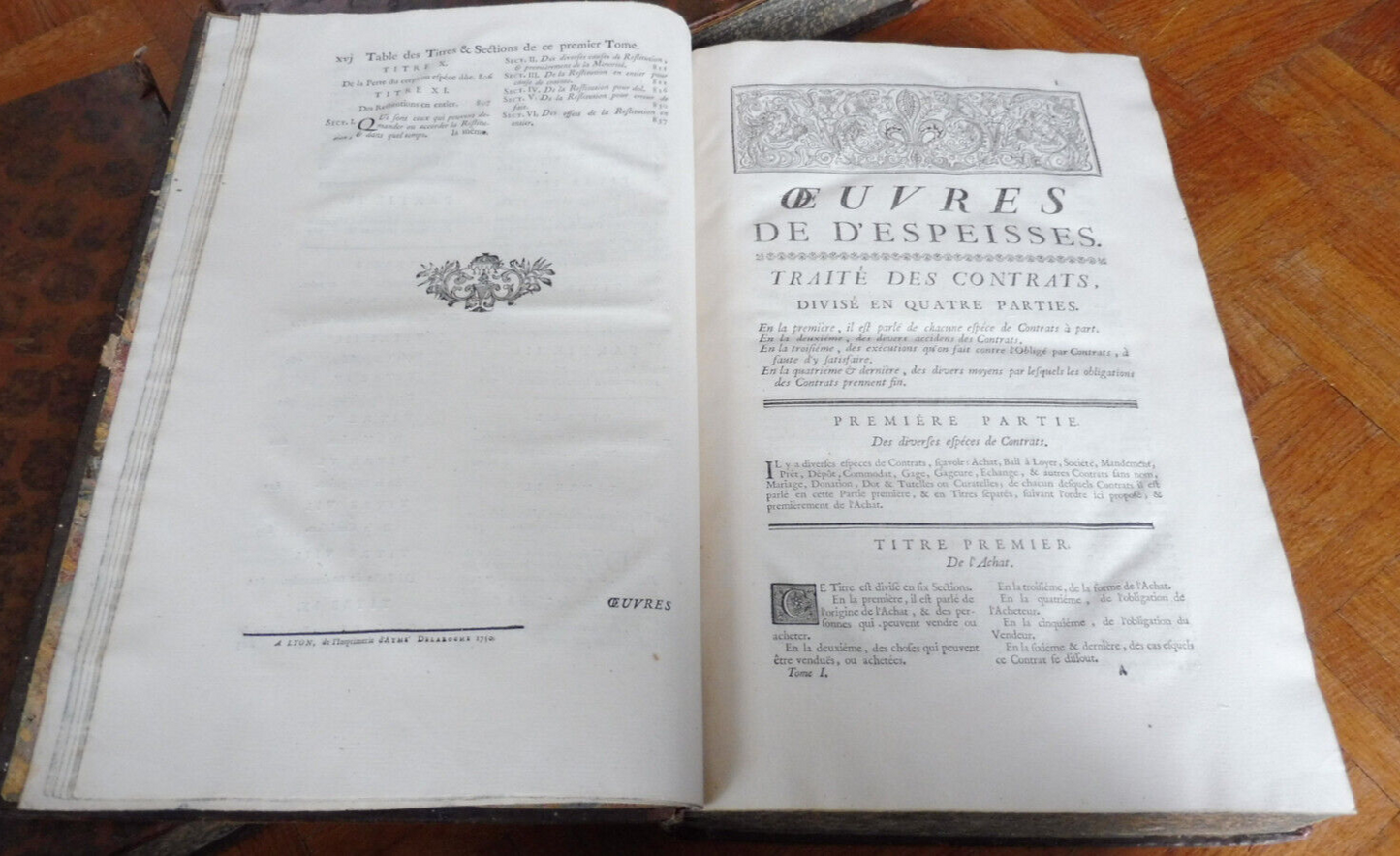 Oeuvres de M. Antoine D'Espeisses 1750 3/3 IN FOLIO DROIT