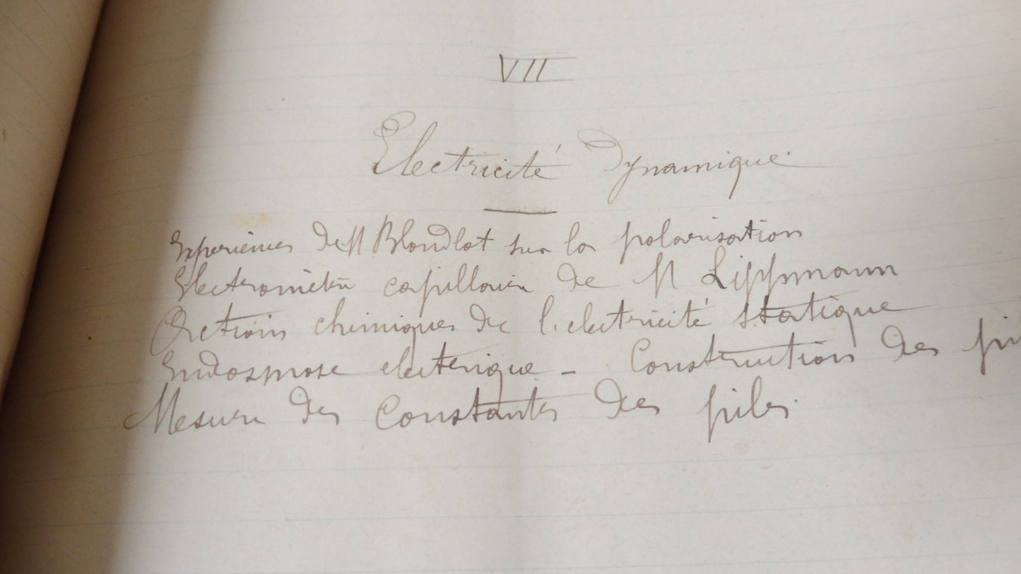 Conférences de Ernest Bichat c.a. 1880 SCIENCES PHYSIQUE MANUSCRIT