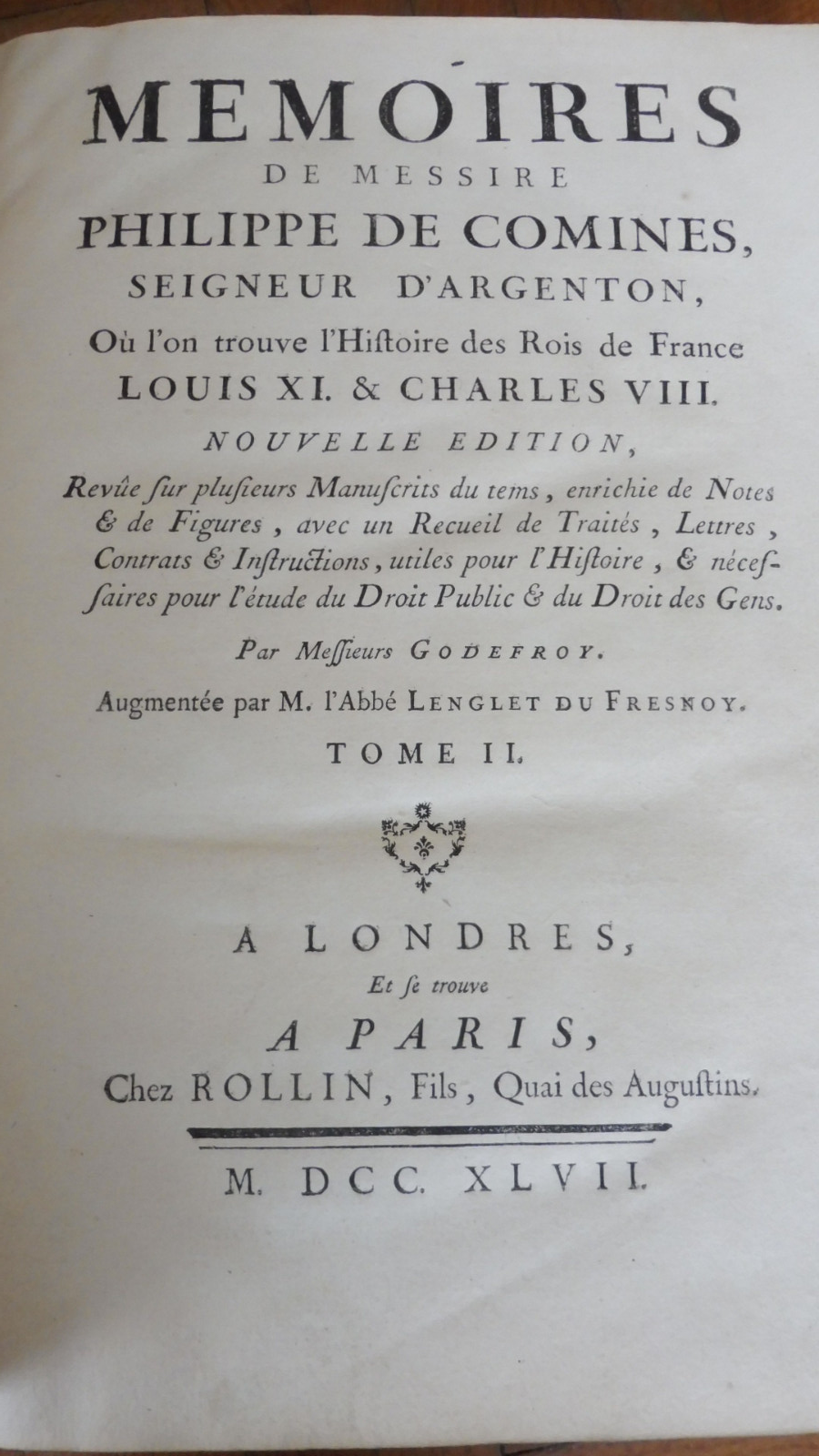 Mémoires de messire Philippe de Comines (Godefroy) 1747 4/4