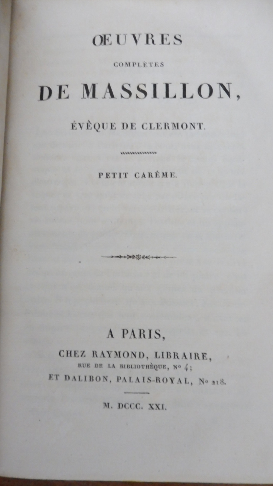 Oeuvres complètes de Massillon 1821 12 vol.
