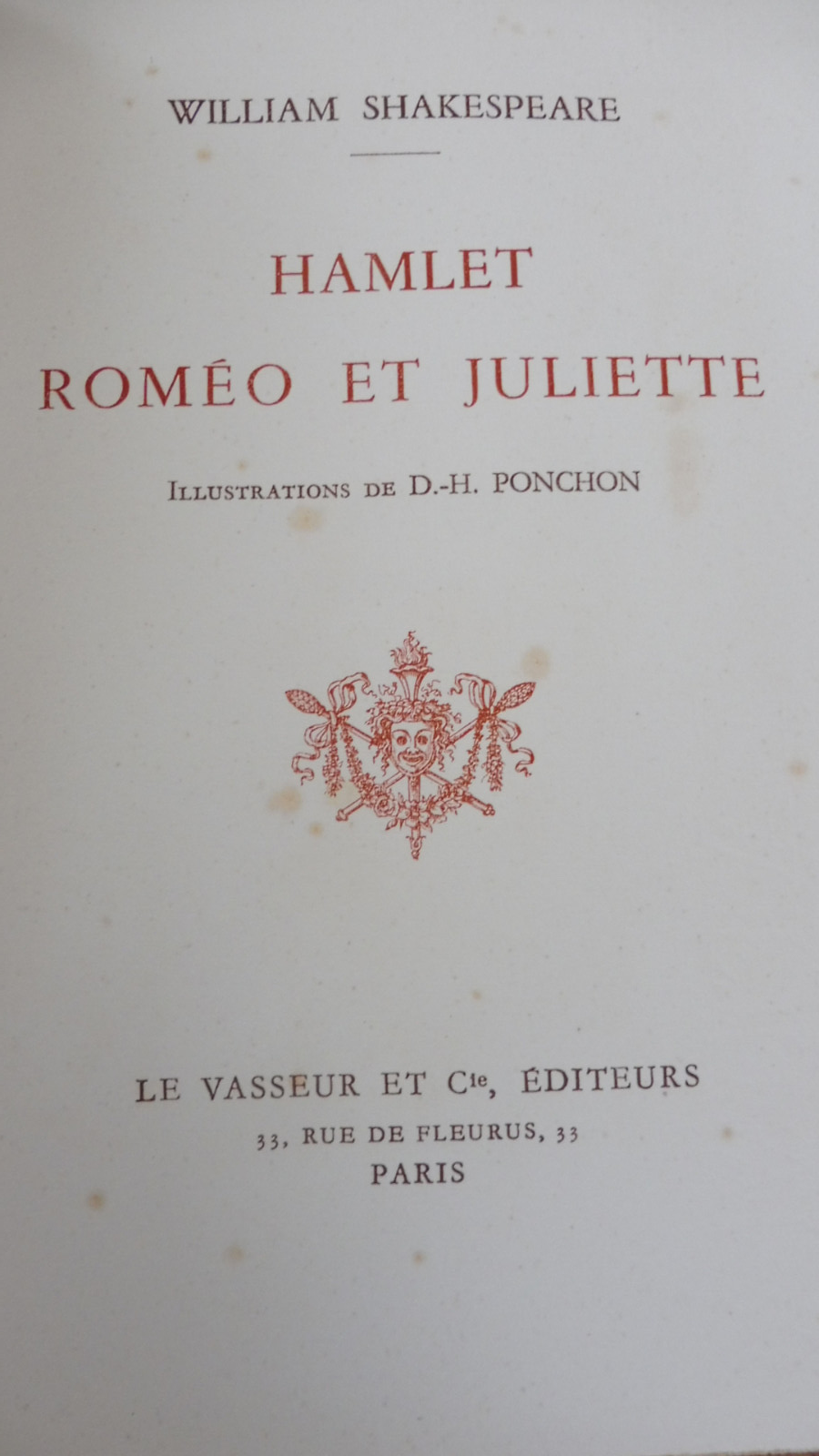 Hamlet. Roméo et Juliette (Shakespeare) 1938 illus. Ponchon