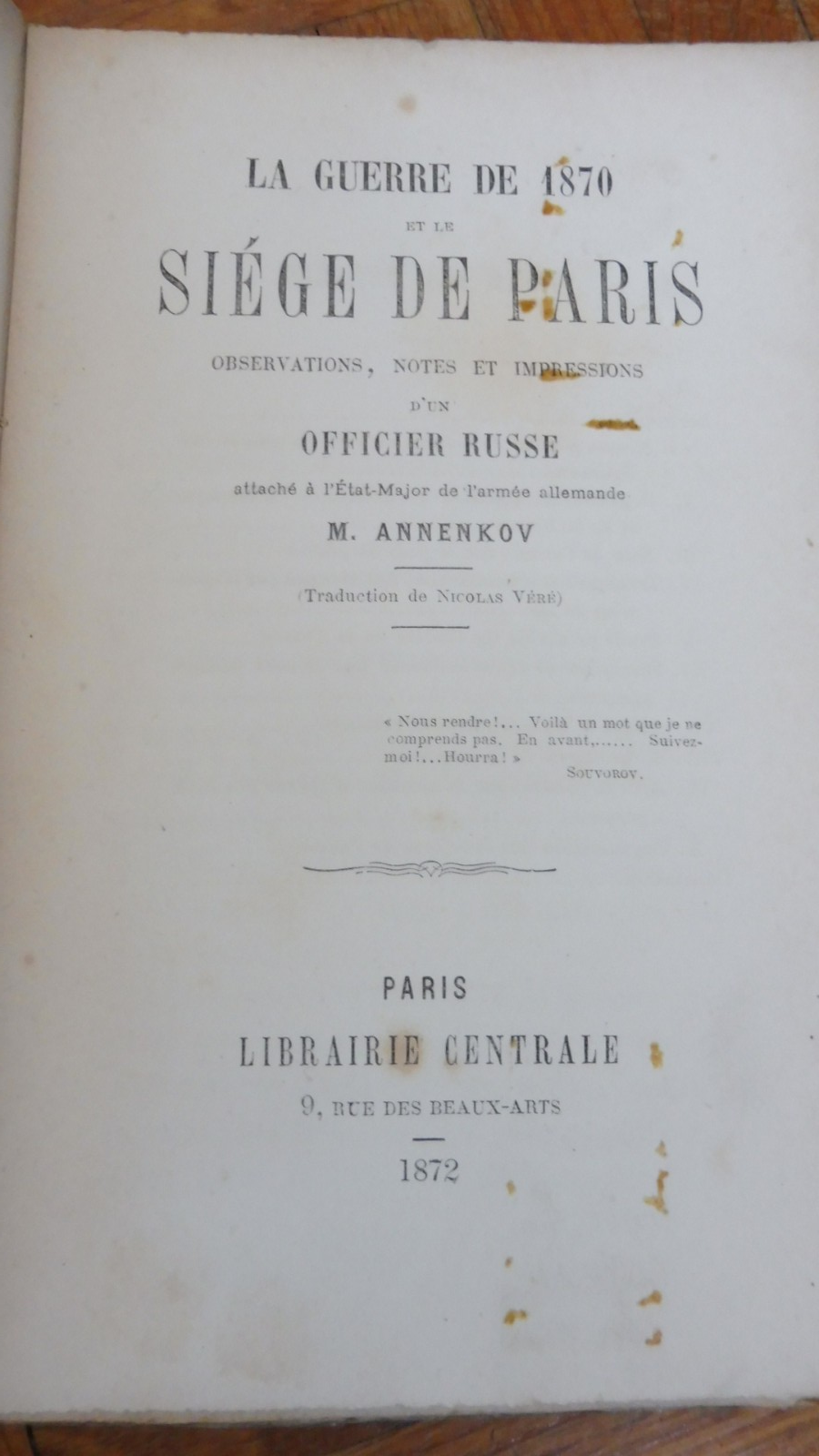 La Guerre de 1870 et le siège de Paris (Annenkov) 1872