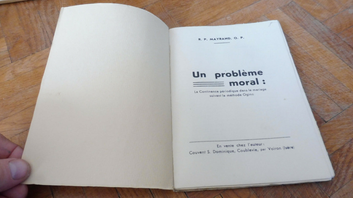 Un Problème moral. La continence périodique dans le mariage (Mayrand) 1934