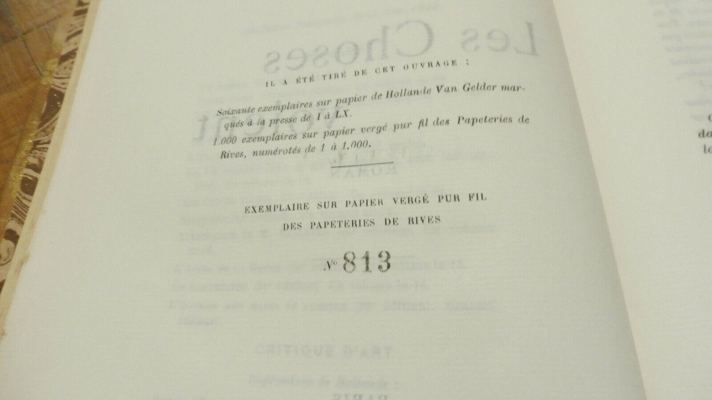 Les Choses voient (Edouard Estaunié) 1925 NUMEROTE VELIN