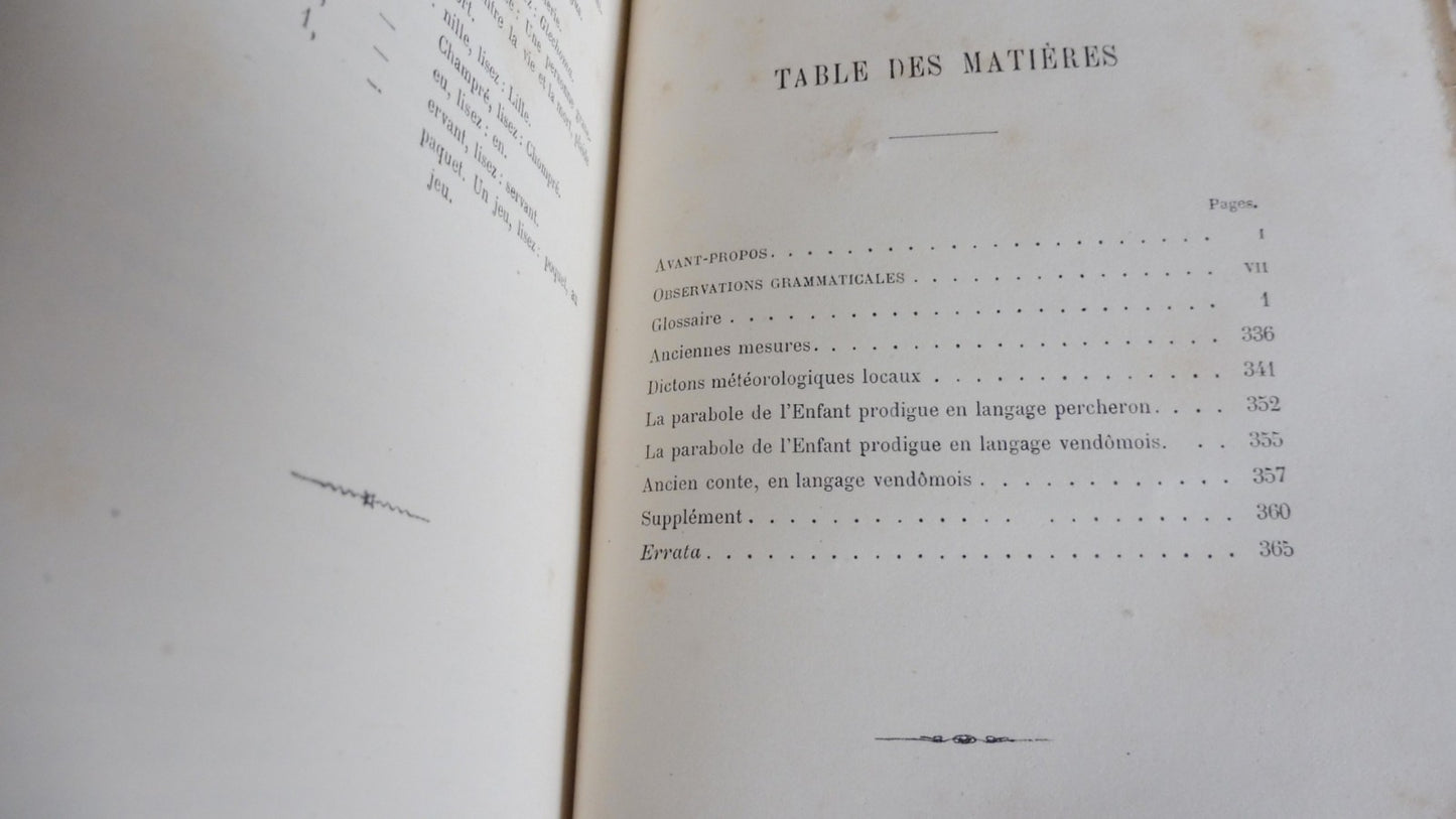 Glossaire du vendômois (Paul Martellière) 1893