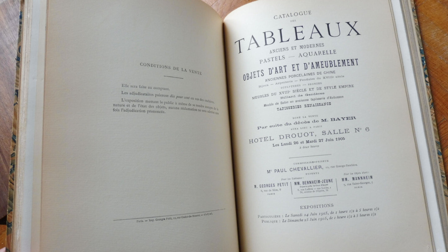 Collection de catalogues de vente. Tableaux et arts c.a. 1903
