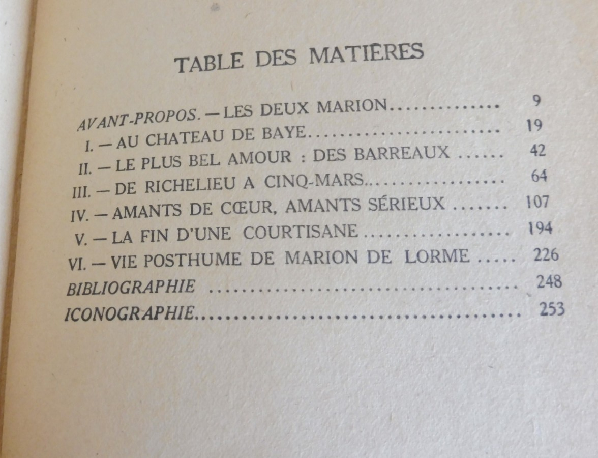 Marion De Lorme et ses amours (Georges Mongrédien) 1947 COURTISANE