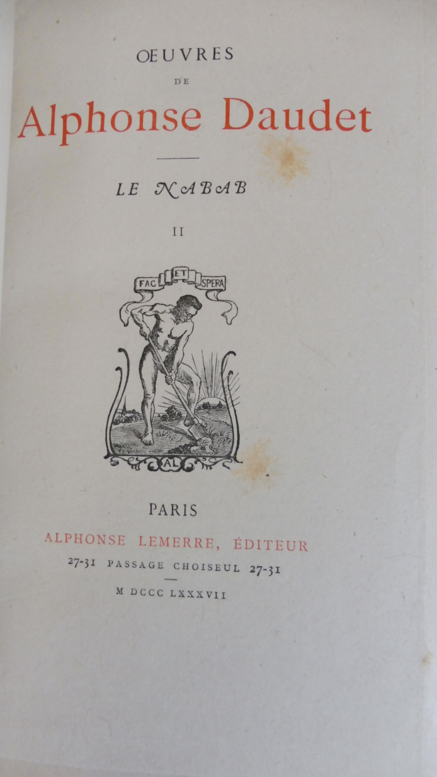 Le Nabab (Alphonse Daudet) 1887 CHINE