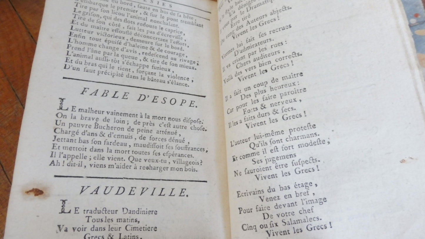 Oeuvres choisies et odes sacrées de Rousseau 1774
