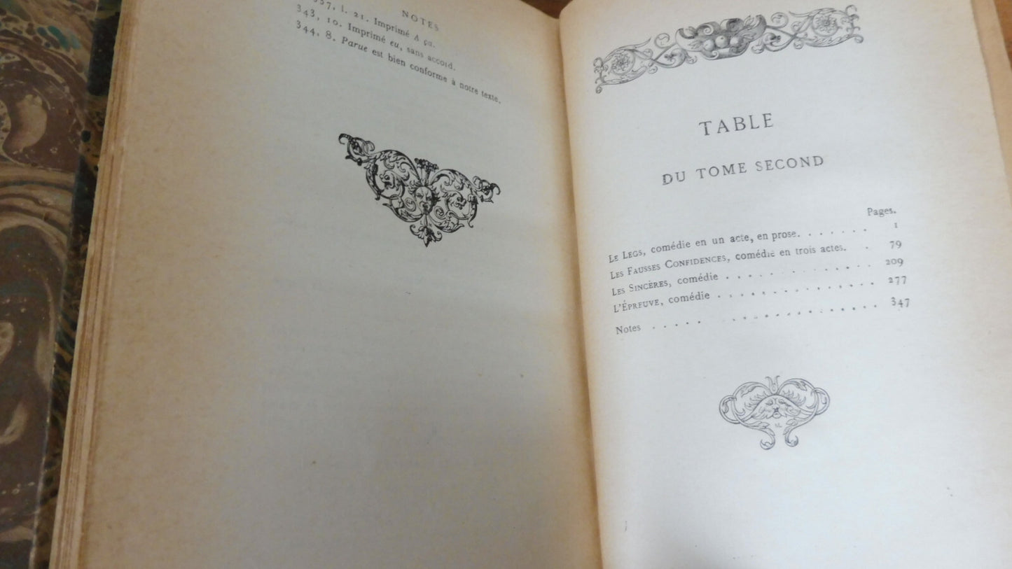 Théâtre de Marivaux s.d. 2 vol. COMPLET
