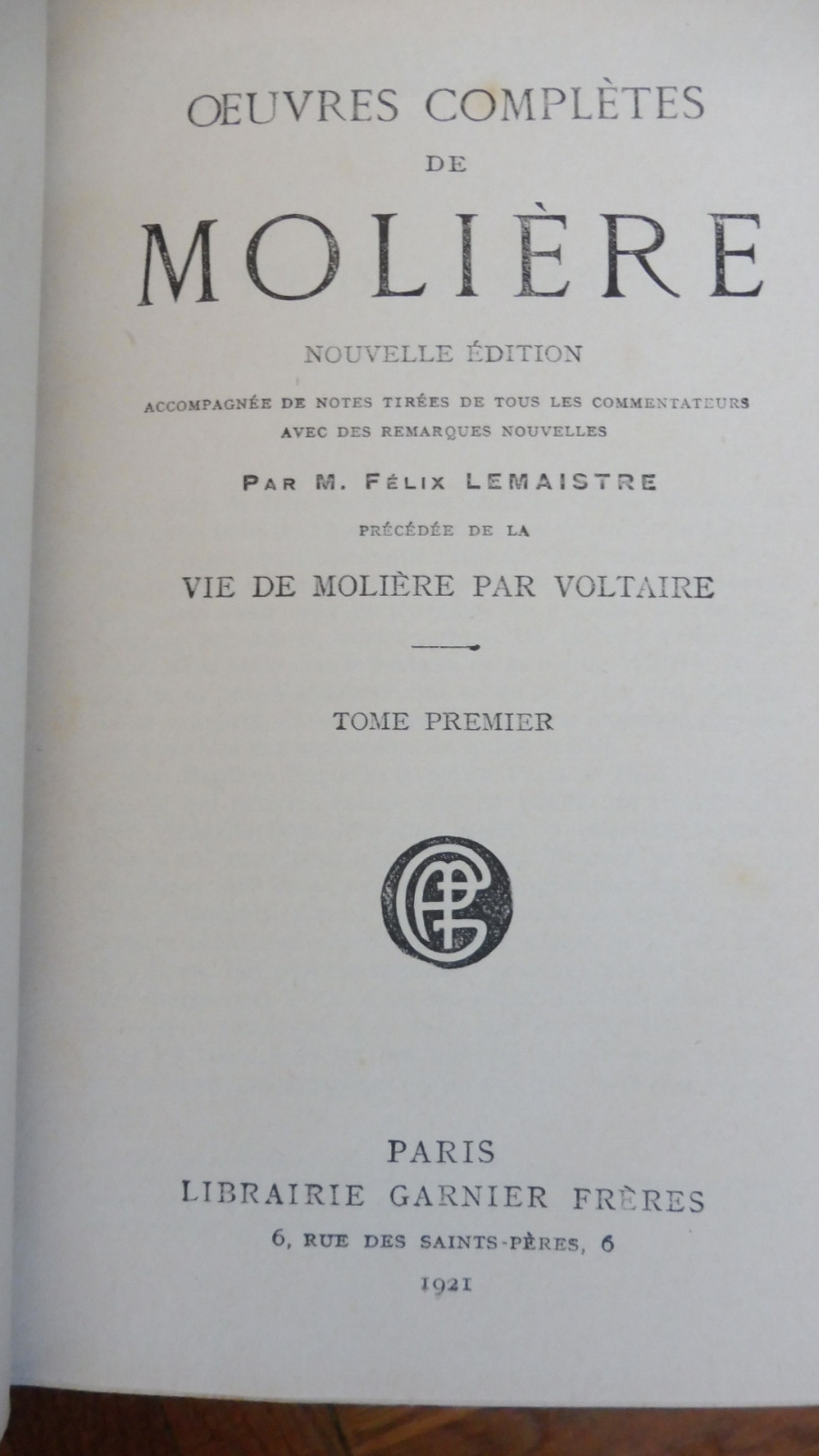 Oeuvres complètes de Molière 1921 3 vol.