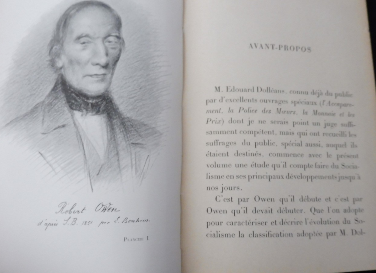Robert Owen. 1771-1858 (Edouard Dolléans) 1907 SOCIALISME