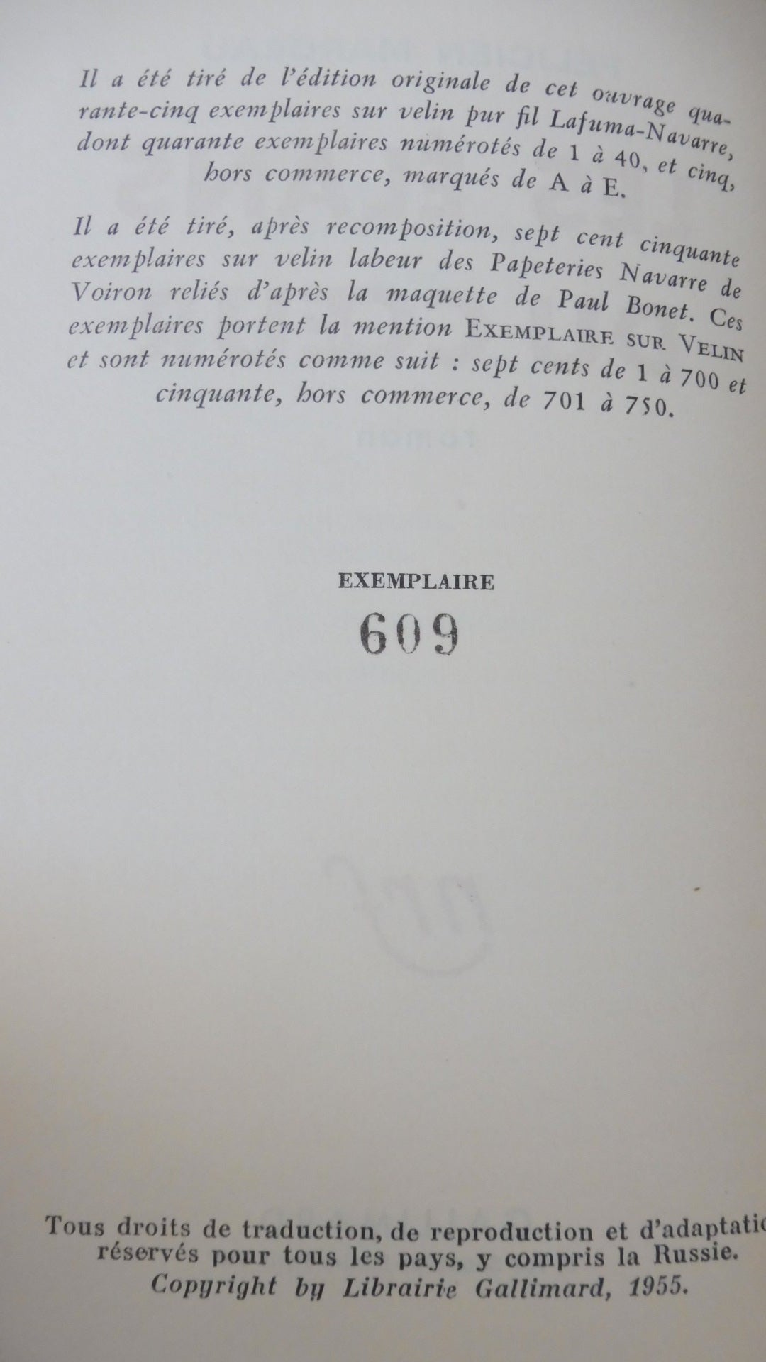 Les Elans du coeur (Félicien Marceau) 1955 maquette Bonet