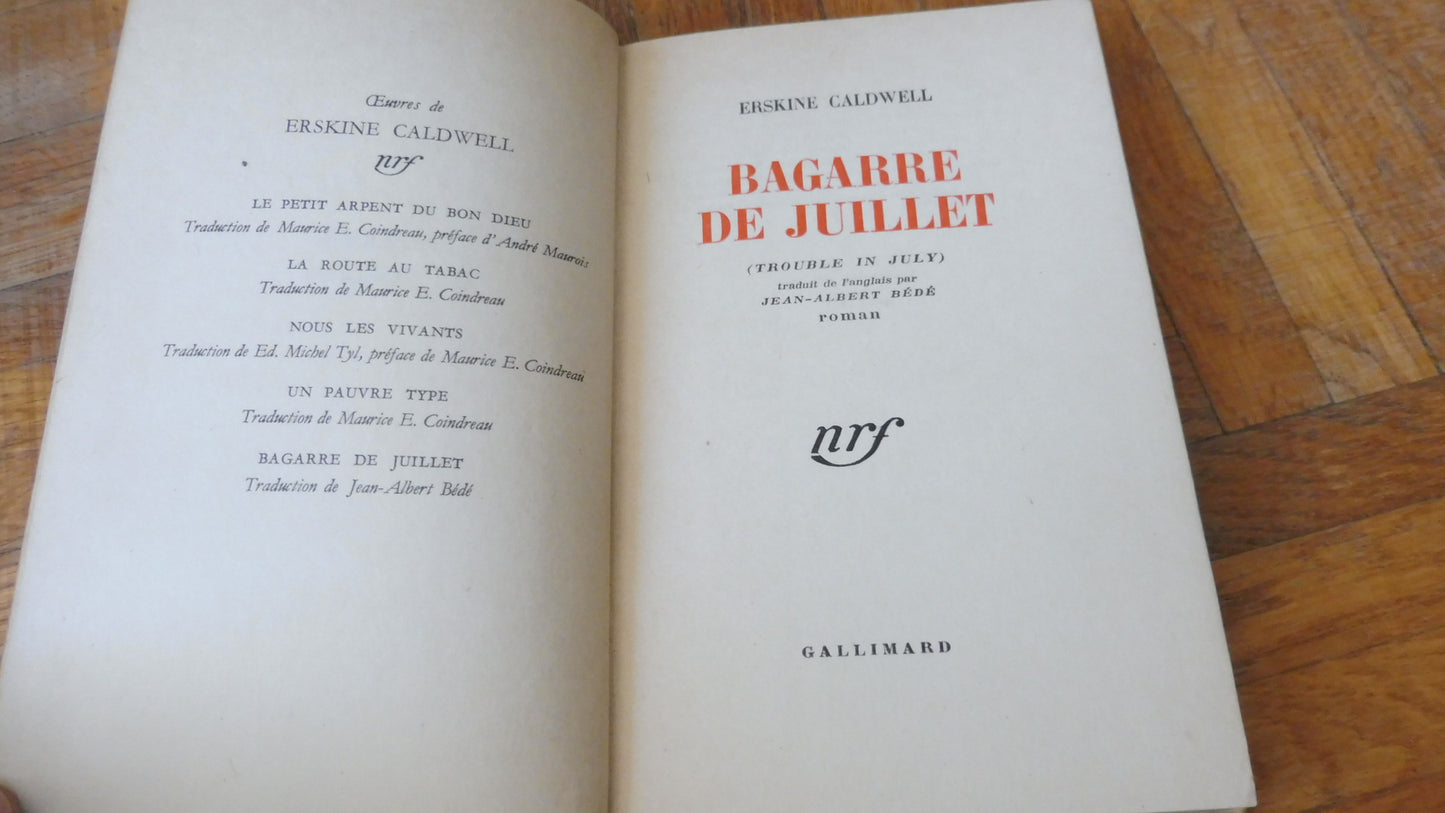 Bagarre de juillet (Erskine Caldwell) 1947 EO ALFA maquette Prassinos