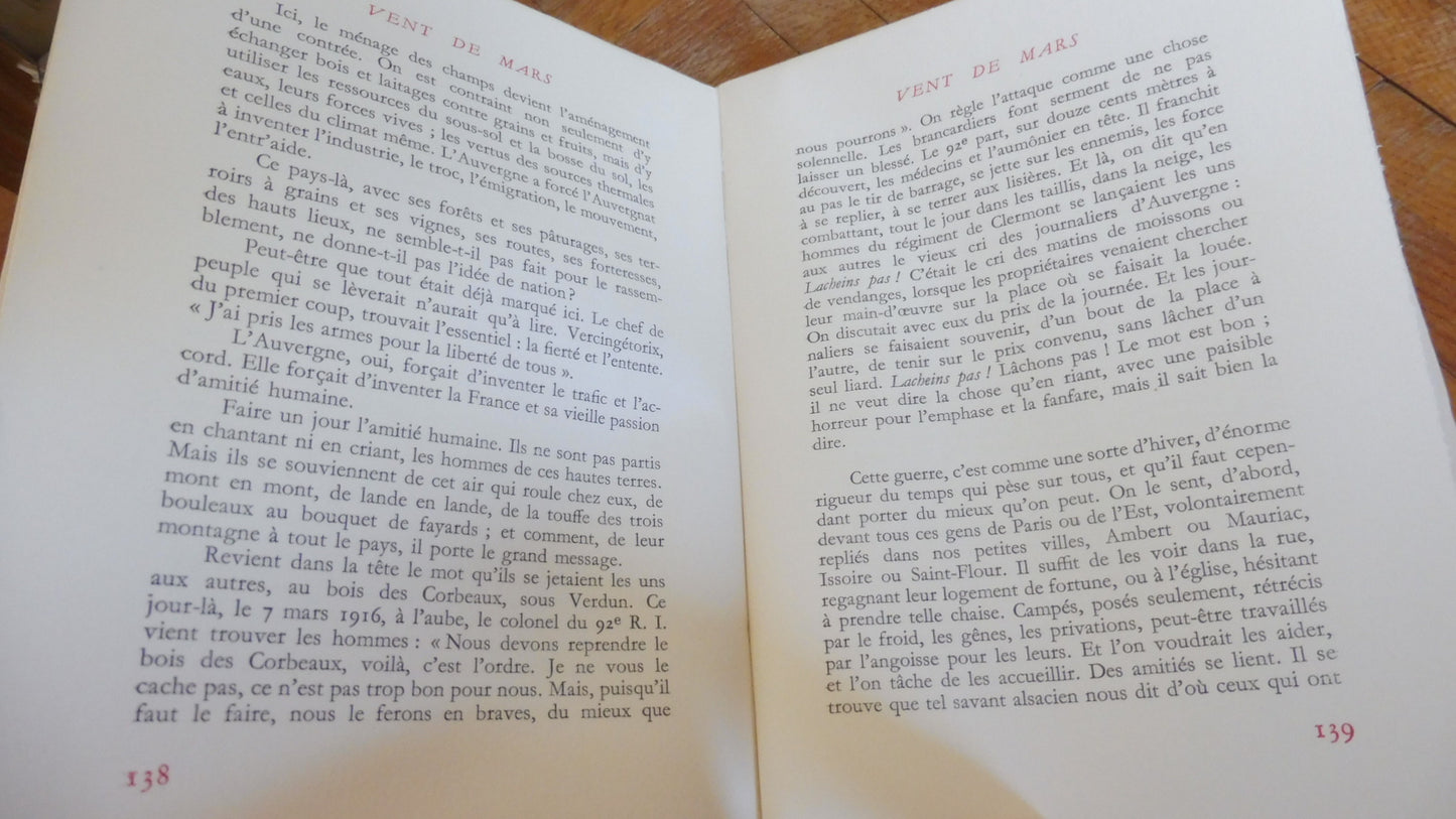 Vent de mars (Henri Pourrat) 1952 VELIN