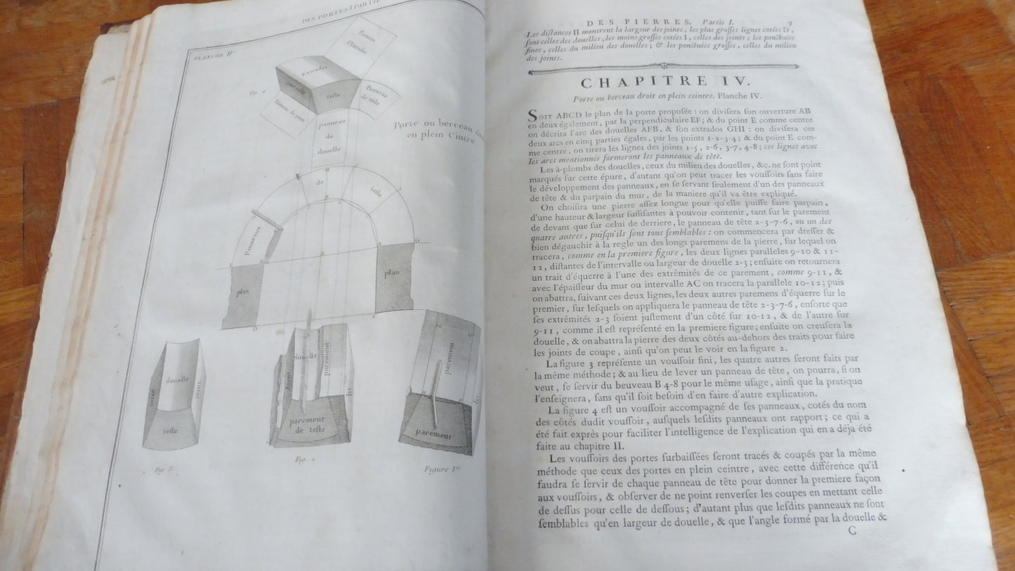 Traité de la coupe des pierres (J. B. De La Rue) 1764 IN FOLIO