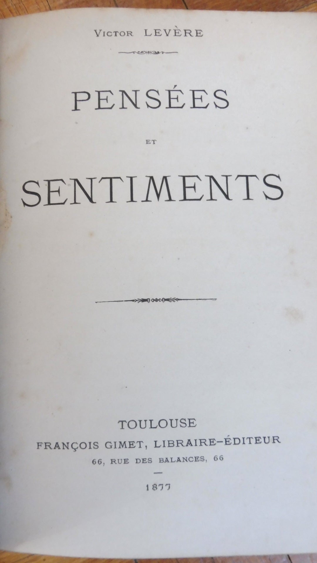 Pensées et sentiments (Victor Levère) 1877 EO