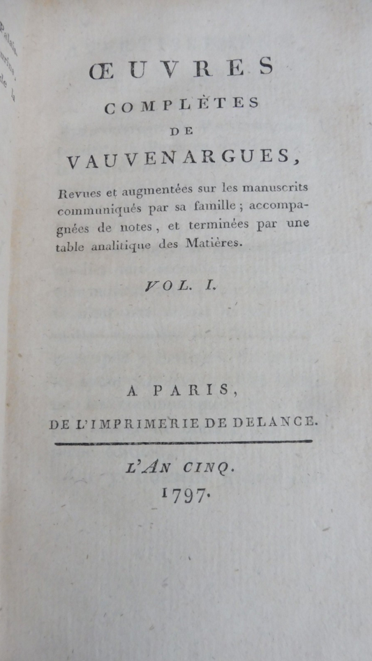 Oeuvres de Vauvenargues 1797 2/2
