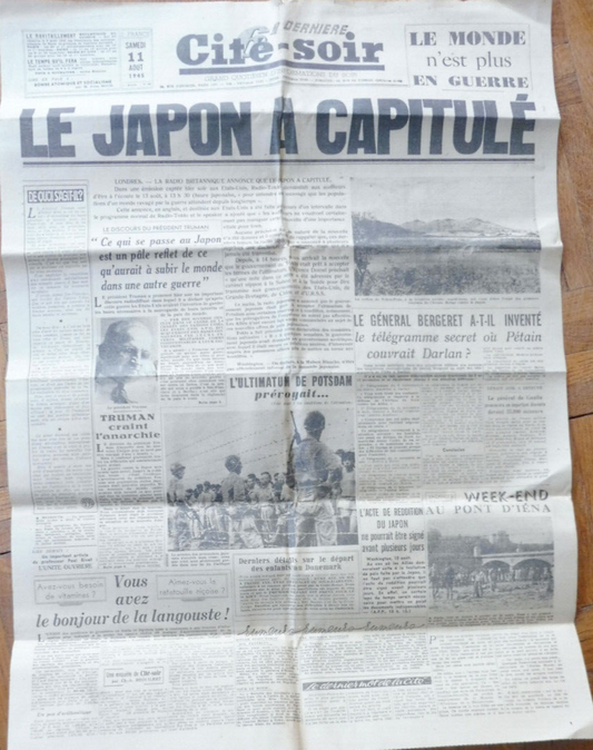 Cité-soir 11 août 1945 CAPITULATION DU JAPON