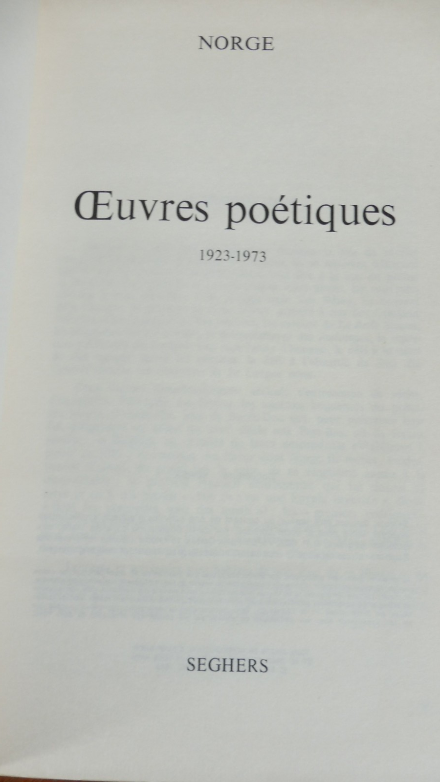 Oeuvres poétiques (Norge) 1978 + CARTES MANUSCRITES
