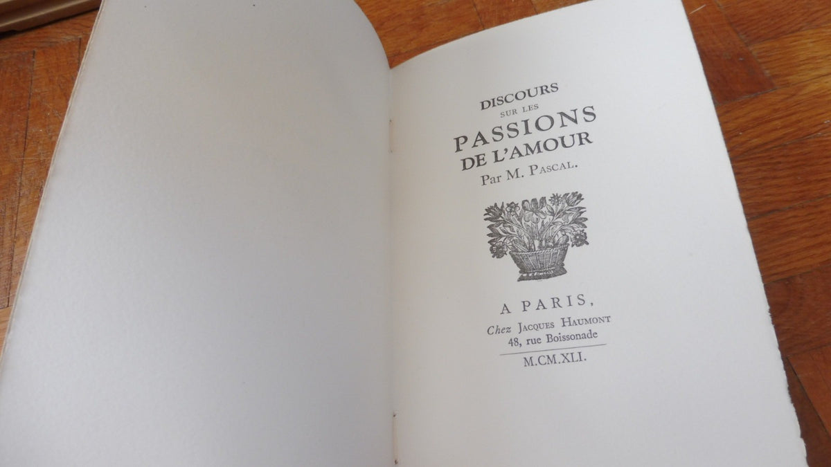 Discours sur les passions de l'amour (Pascal) 1941 NUMEROTE