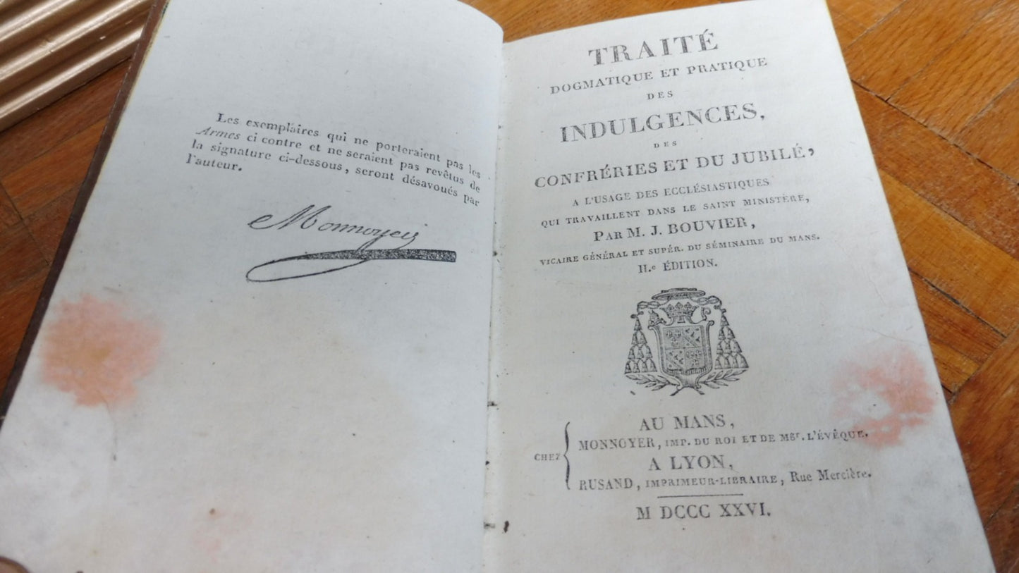 Traité des indulgences (J. Bouvier) 1826