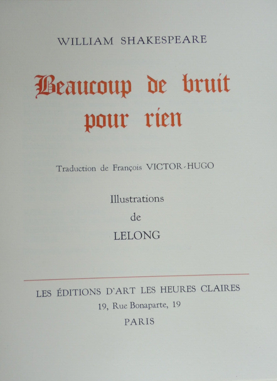 Beaucoup de bruit pour rien (Shakespeare) 1971 illus. Lelong