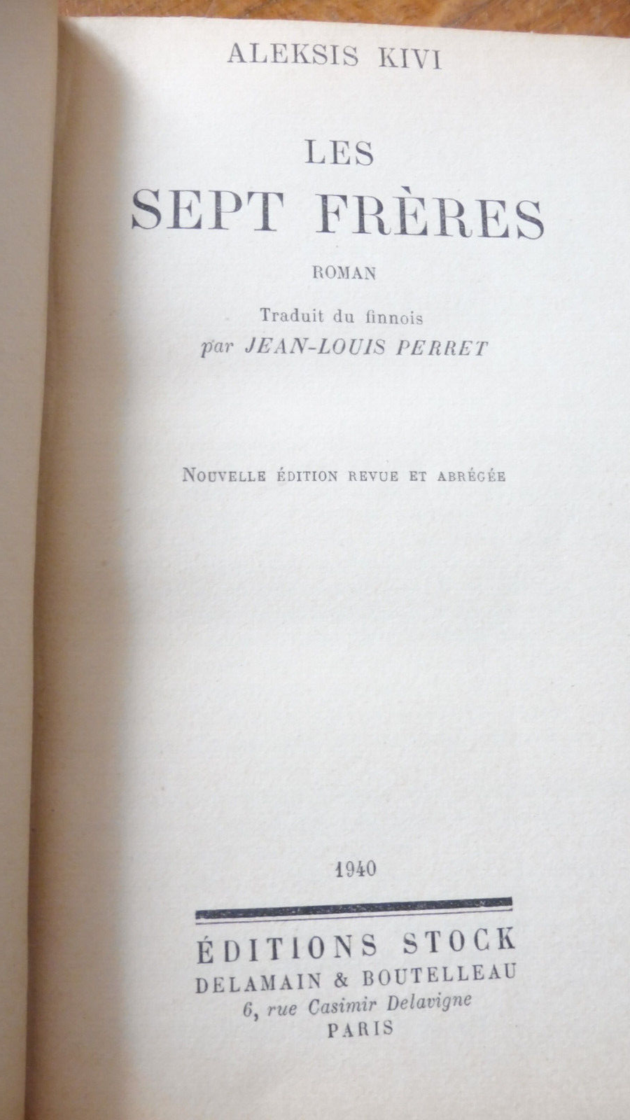 Les Sept frères (Aleksis Kivi) 1940