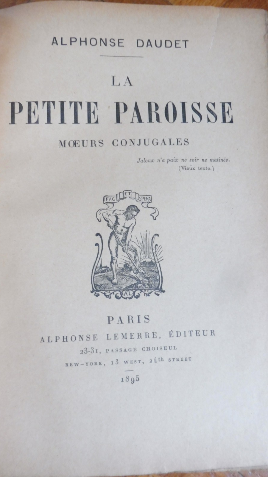 La Petite paroisse (A. Daudet) 1895 EO