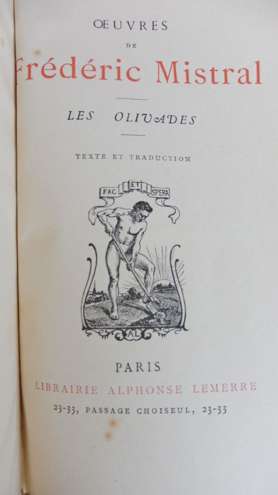 Les Olivades (Frédéric Mistral) 1912