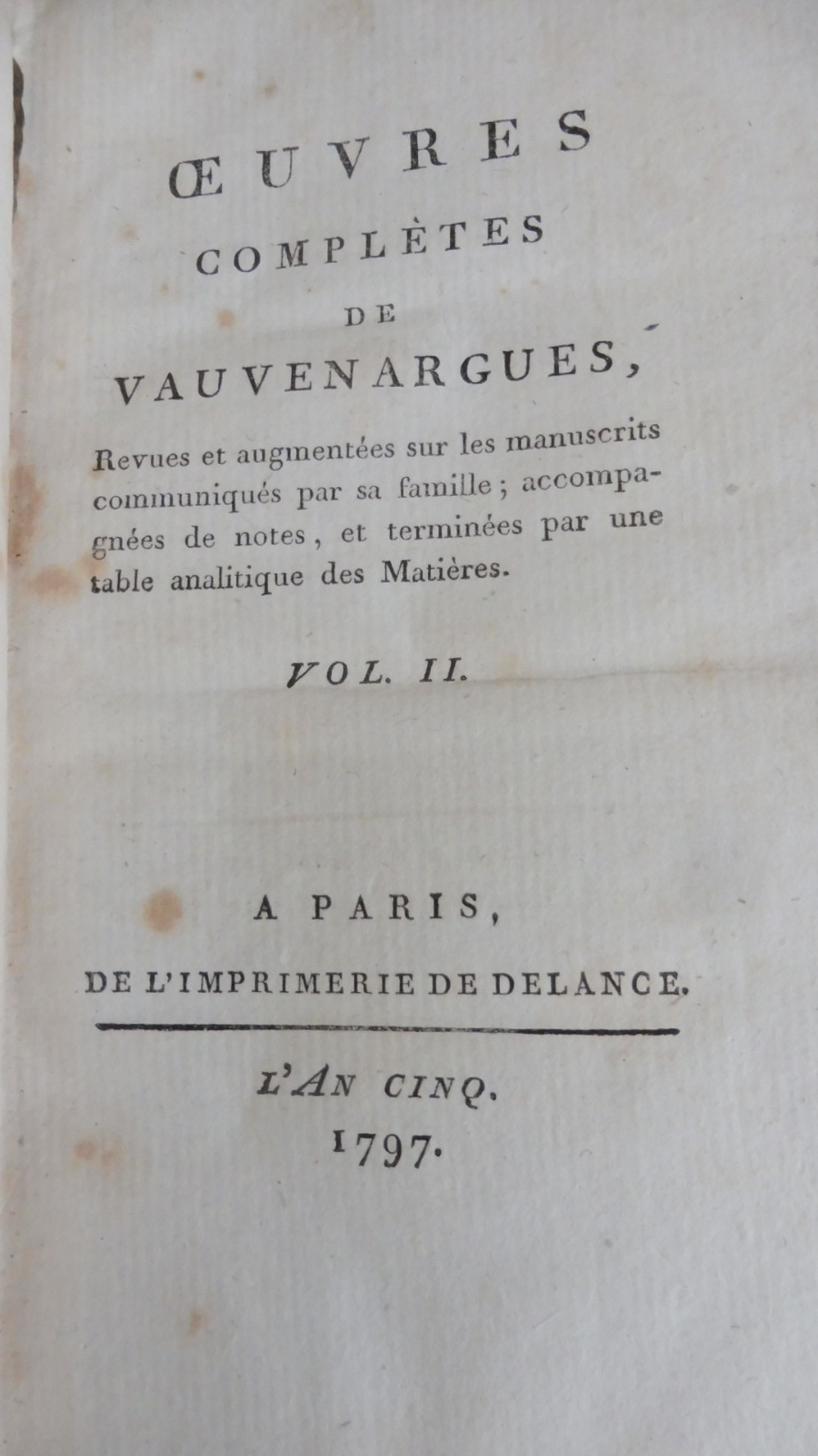 Oeuvres de Vauvenargues 1797 2/2