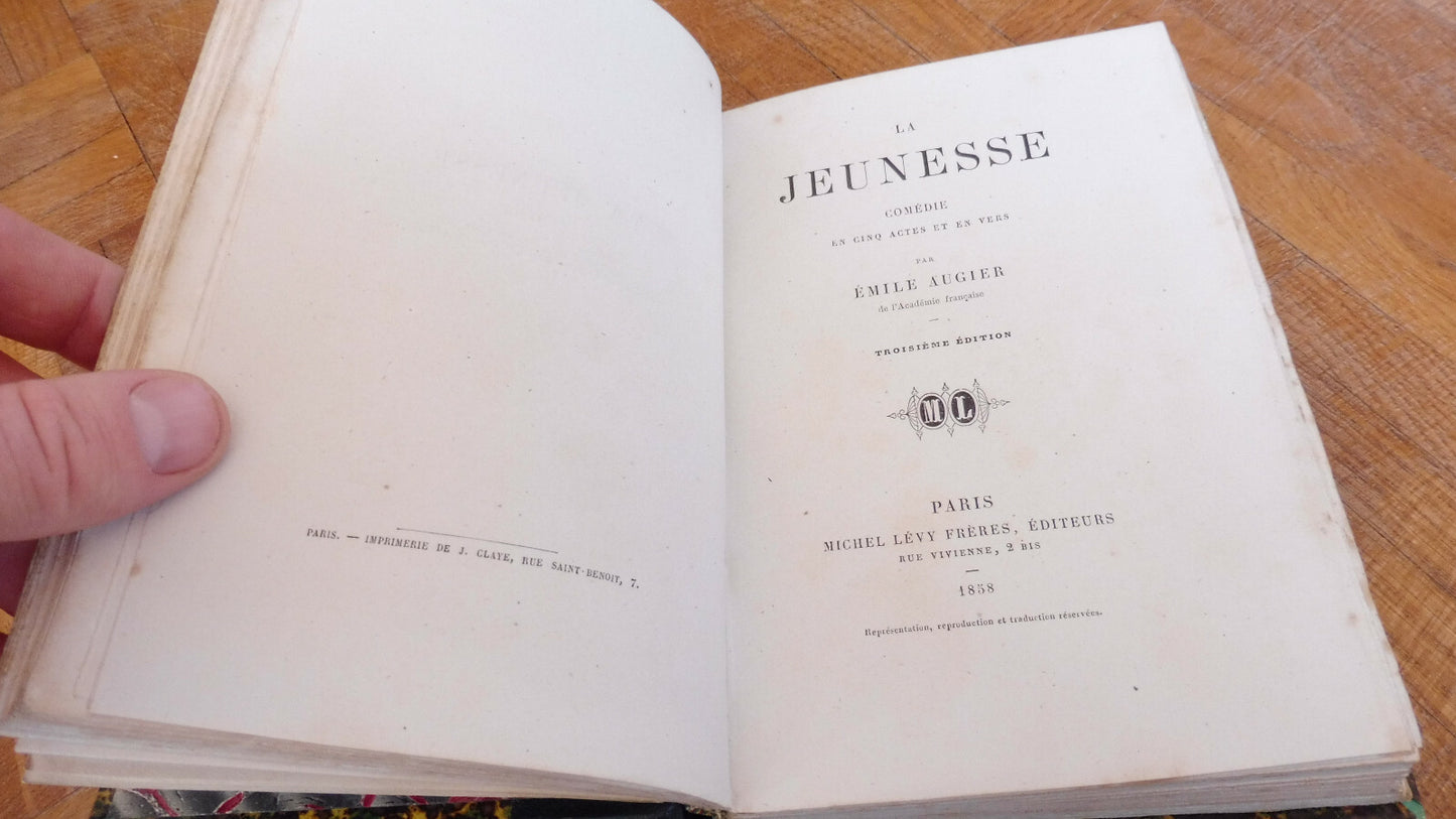 Oeuvres d'Emile Augier 3 tomes en 1 vol