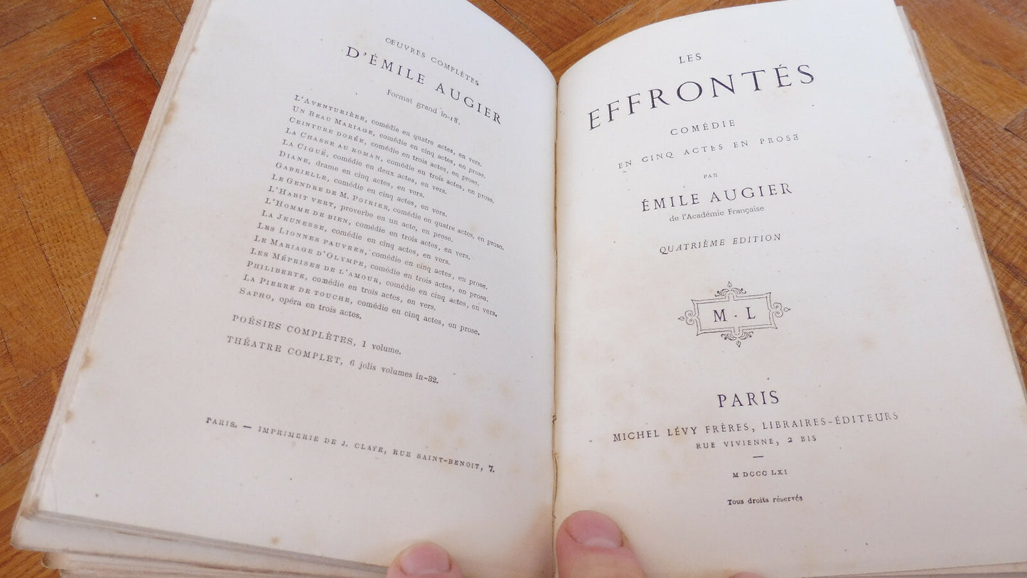 Oeuvres d'Emile Augier 3 tomes en 1 vol