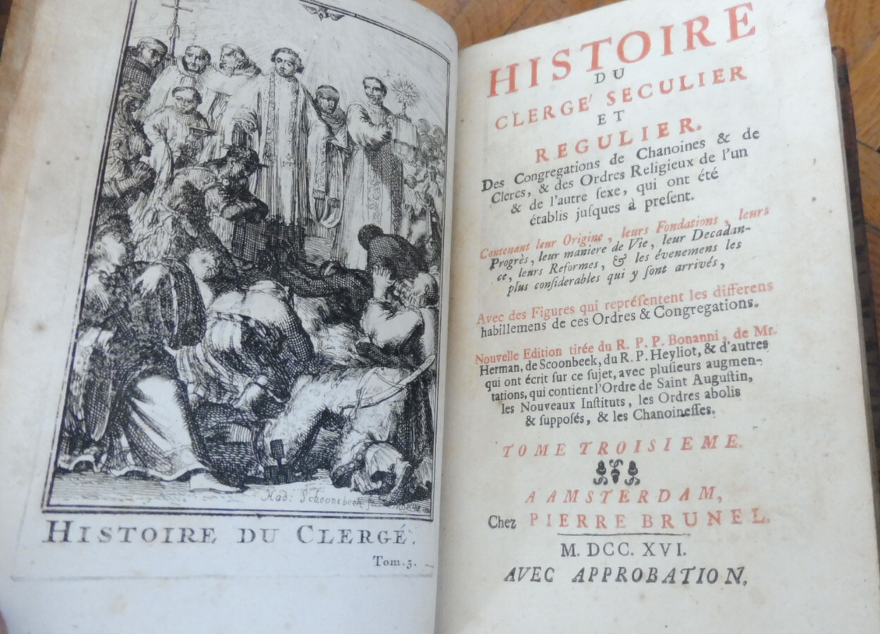 Histoire du clergé séculier et régulier (Bonanni) 1716 4 vol.