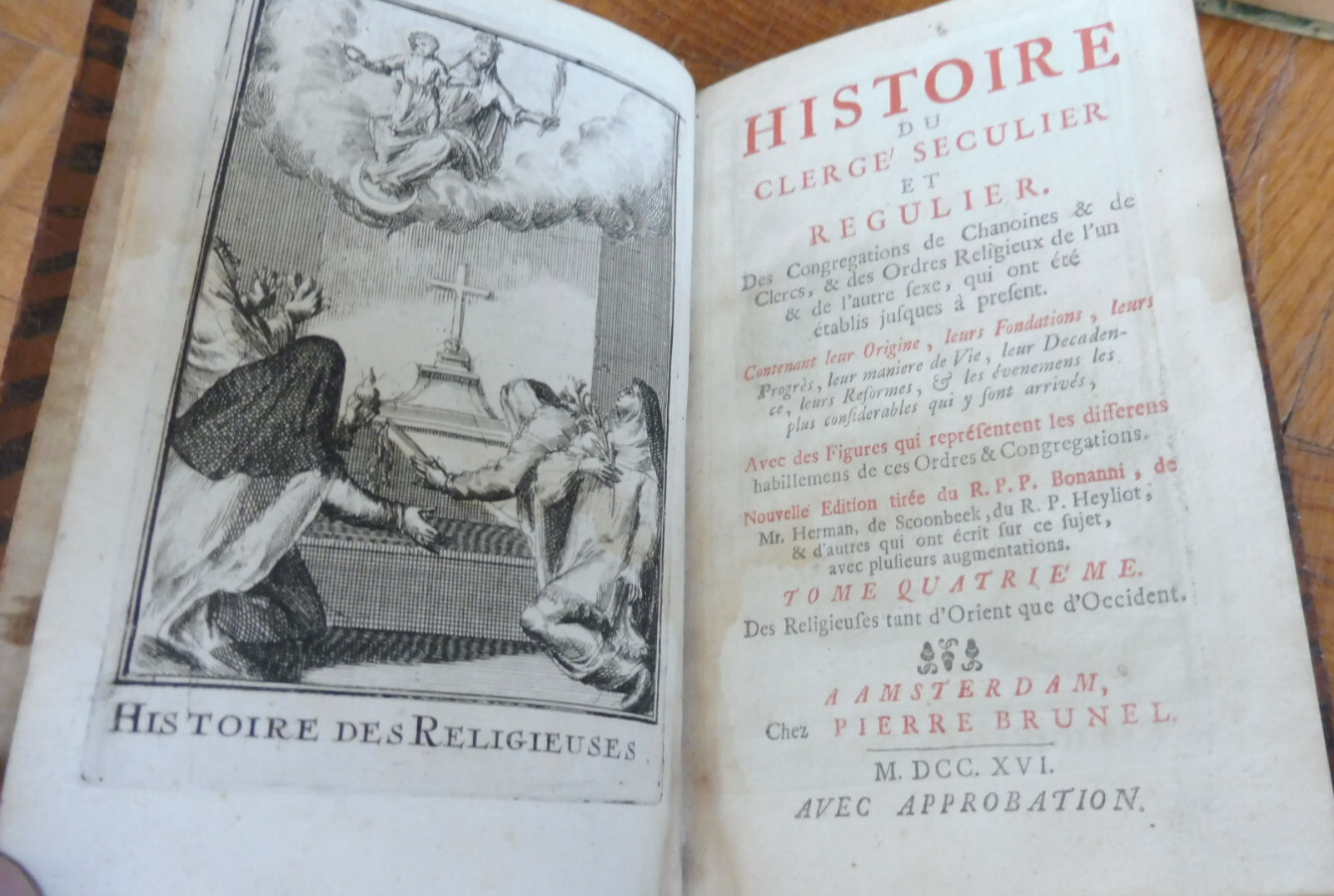 Histoire du clergé séculier et régulier (Bonanni) 1716 4 vol.