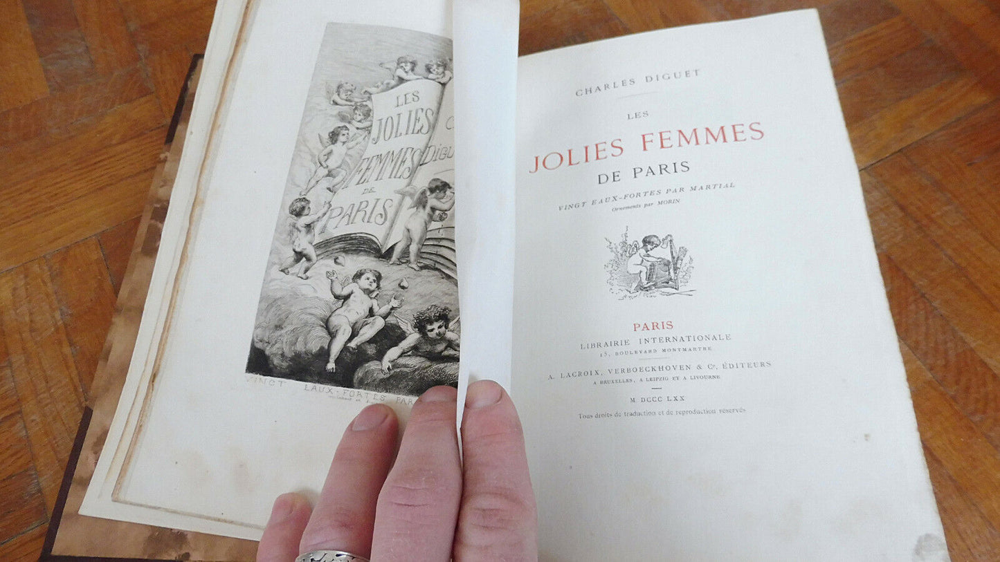 Les Jolies femmes de Paris (Charles Diguet) 1870 illus. Martial EO numéroté
