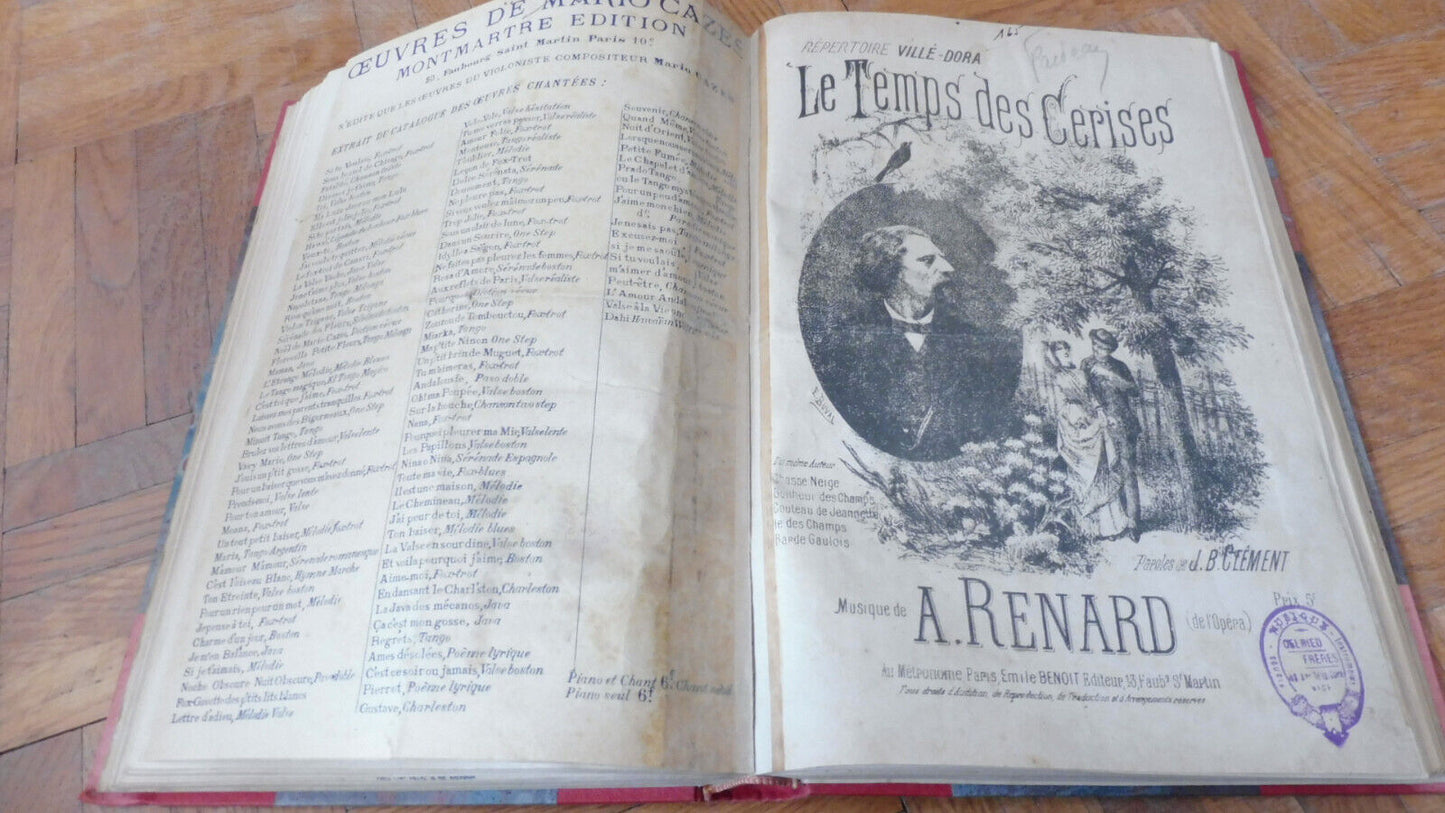 Recueil de partitions-chant c.a. 1939-45. Tampon du Stalag VIIID (Teschen) WW2