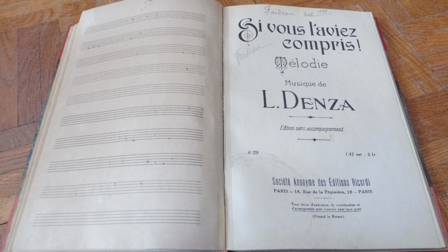 Recueil de partitions-chant c.a. 1939-45. Tampon du Stalag VIIID (Teschen) WW2